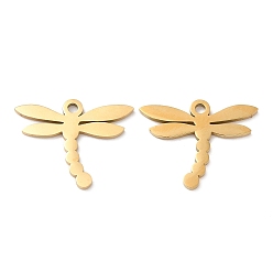 Golden 201 Stainless Steel Pendants, Dragonfly Charm, Golden, 13x16.5x1mm, Hole: 1.4mm
