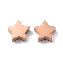 Rose Gold Ion Plating(IP) 304 Stainless Steel Charms, Star, Rose Gold, 9x9.5x3mm, Hole: 1.6mm