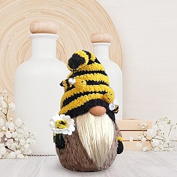 Yellow Plush Cloth Gnome Doll Figurines, for Home Desktop Decoration, Yellow, 100x180x240mm