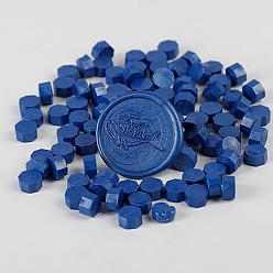 Royal Blue Sealing Wax Particles, for Retro Seal Stamp, Octagon, Royal Blue, Package Bag Size: 114x67mm, about 100pcs/bag