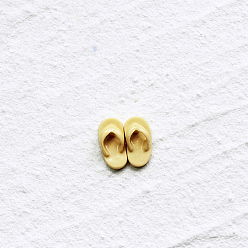 Yellow Miniature Resin Slipper Display Decorations, for Dollhouse, Yellow, 13x7x5mm