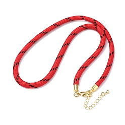Dark Red Ployester Core-Wrapped Round Cord Necklace Making, with Brass Finding, Golden, Dark Red, 17.72x0.18 inch(45x0.45cm)