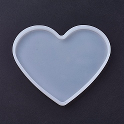White Silicone Molds, Resin Casting Molds, For UV Resin, Epoxy Resin Jewelry Making, Heart, White, 165x188x12mm, Inner: 128x181mm