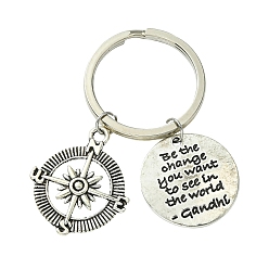 Античное Серебро Сплав брелок, с железной фурнитурой, якорь, античное серебро, 6 см