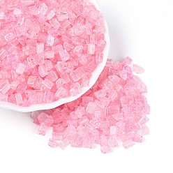 Pink Прозрачные стеклянные бусины, окрашенные распылением, треугольные, розовые, 6x5x4.3 мм, отверстие : 1.2 мм, Около 2368 шт / фунт