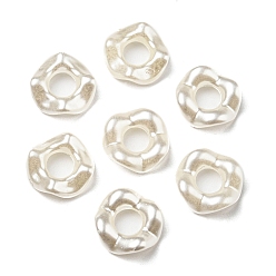 Ring ABS Imitation Pearl Beads, Ring, 12x3mm, Hole: 5mm