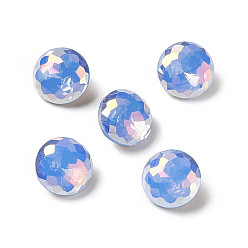 Air Blue Opal Light AB Style Eletroplated K9 Glass Rhinestone Cabochons, Pointed Back & Back Plated, Diamond, Air Blue Opal, 8x4.5mm