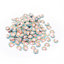 Colorful Handmade Polymer Clay Cabochons, Rainbow, Colorful, 4~5x5~6x1~1.5mm, about 44444pcs/1000g