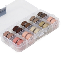 Coconut Brown 20 Rolls 10 Colors Sewing Thread, Plastic Bobbins Sewing Machine Spools with Clear Storage Case Box, Coconut Brown, 0.4mm, about 38.28 Yards(35m)/Roll, 2 rolls/color