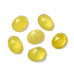 Jade Natural Korea Jade Cabochons, Oval, Faceted, 8x6x3mm