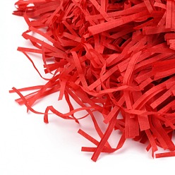Red Raffia Crinkle Cut Paper Shred Filler, for Gift Wrapping & Easter Basket Filling, Red, 26x0.25~0.26cm