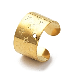 Золотой 304 ушные манжеты из нержавеющей стали, с отверстием, звезда, золотые, 11x7x10.5 мм, отверстие : 0.9 мм