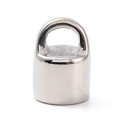 Stainless Steel Color 304 Stainless Steel Cord Ends, Manual Polishing, Column, Stainless Steel Color, 16x11.5mm, Hole: 4.5x6mm, Inner Diameter: 8.6mm