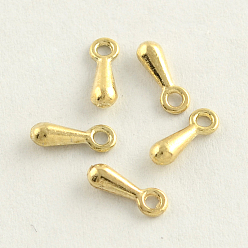 Golden Zinc Alloy Teardrop Charms, Cadmium Free & Lead Free, Chain Extender Drop, Golden, 7x2mm, Hole: 1mm, about 7400pcs/1000g