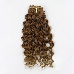 Camel High Temperature Fiber Long Instant Noodle Curly Hairstyle Doll Wig Hair, for DIY Girl BJD Makings Accessories, Camel, 7.87~9.84 inch(20~25cm)