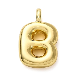 Letter B Латунные подвески, долговечный, стойки покрытие, без кадмия и без свинца, реальный 18 k позолоченный, В письме, 15.5x9.5x4.5 мм, отверстие : 2.5 мм