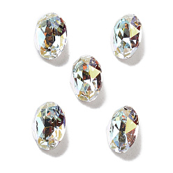 Light Crystal AB K 9 кабошоны из стеклянного страза, задние и задние, овальные, свет кристалл AB, 8x6x3.5 мм