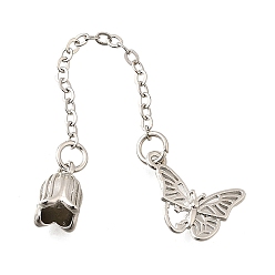 Платина Латунные подвески, защитные подвески в виде бабочек и цветов, долговечный, без свинца и без кадмия, платина, 73 мм, отверстие : 4.5 мм, Бабочка: 12.5x15.5x2.5 mm, Цветок: 11x6.5x6.5 мм