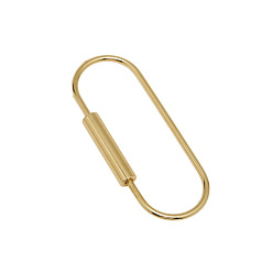 Без Покрытия Латунные подвески с карабином, овальные, сырой (без покрытия), 81.5x32.5x3 мм