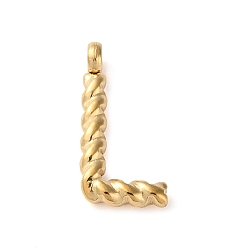 Letter L 316 Surgical Stainless Steel Pendants & Charms, Golden, Letter L, 14x7x2mm, Hole: 2mm