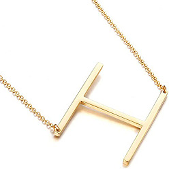 Golden H Stylish 26-Letter Alphabet Necklace for Women - Fashionable European and American Jewelry Accessory