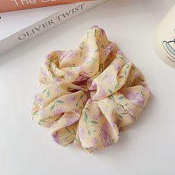 Yellow Vintage Floral Hair Tie for Girls, Boho Headband with Delicate Print and Lightweight Fabric