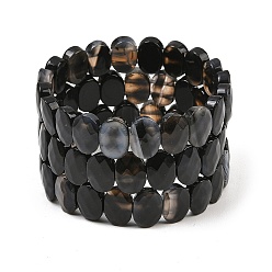 Natural Agate Dyed & Heated Natural Agate Oval Beaded Stretch Bracelet, Gemstone Jewelry for Women, Inner Diameter: 2-1/8 inch(5.4~5.5cm)