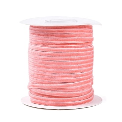 Salmón Claro Cinta de terciopelo, de un solo lado, para el embalaje del regalo, decoración de fiesta, piso, con carretes, salmón claro, 3~4 mm, aproximadamente 50.00 yardas (45.72 m) / rollo
