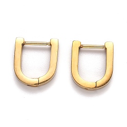 Golden 304 Stainless Steel Huggie Hoop Earrings, U Shape, Golden, 13x11x3mm, Pin: 1mm