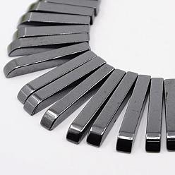 Black Fashionable Magnetic Synthetic Hematite Graduated Beads Necklaces, Triangle, Black, 38.5 inch