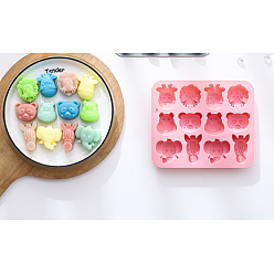 Pink 2шт. силиконовые формы с изображением животных, розовые, 18.5×15.8×2.3см