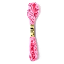 Pearl Pink Polyester Embroidery Threads for Cross Stitch, Embroidery Floss, Pearl Pink, 0.15mm, about 8.75 Yards(8m)/Skein