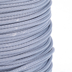 Gris Clair Cordes en polyester ciré coréen tressé, gris clair, 1mm, environ 174.97 yards (160m)/rouleau