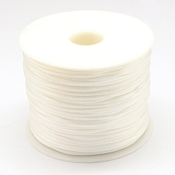 White Nylon Thread, Rattail Satin Cord, White, 1.5mm, about 100yards/roll(300 feet/roll)