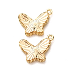 Light Gold Латунь прелести, бабочки прелести, долгоиграющий, стойки покрытие, золотой свет, 11.5x14x2 мм, отверстие : 1 мм
