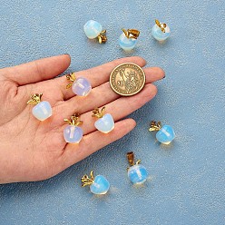 Lavande 10 pcs pomme gemme pendentif à breloque cristal quartz guérison pendentifs en pierre naturelle opale boucle pour bijoux collier boucle d'oreille fabrication d'artisanat, lavande, 20.5x14.8mm, Trou: 3mm