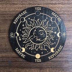 Солнце Деревянная маятниковая доска, деревянная гадальная доска для биолокации, для колдовства принадлежности для викканского алтаря, плоско-круглые, солнце, 150 мм