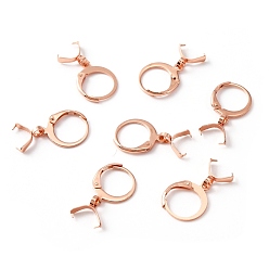 Rose Gold 304 Stainless Steel Leverback Earring Finding, with Ice Pick Pinch Bails, Rose Gold, 22mm, Pin: 0.65x0.8mm and 0.6mm