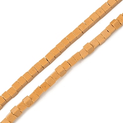 Сэнди Коричневый Нити бусин из искусственного камня лавы ручной работы, квадратный, яркие глазированный фарфор, песчаный коричневый, 2.5x2.5x2~2.5 мм, отверстие : 0.7 мм, около 158 шт / нитка, 14.96~15.16'' (38~38.5 см)