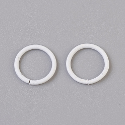 Белый Железные соединительные колечки, открытые кольца прыжок, белые, 18 датчик, 10x1 мм, внутренний диаметр: 8 мм