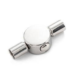 Couleur Acier Inoxydable Résistant au ternissement 304 fermoirs à baïonnette en acier inoxydable, plat rond, couleur inox, 22x9.5x5mm, Trou: 3mm