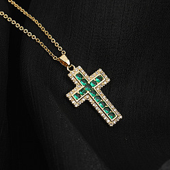 B Bold and Colorful Cross Necklace - Hip Hop Street Style Statement Piece