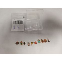 (52) Непрозрачная лаванда 10шт 10 стили 304 подвески из нержавеющей стали, с эмалью, ионное покрытие (ip), золотые, разнообразные, разноцветные, 12~14x7.5~13x1.4~1.5 мм, 1 шт / стиль