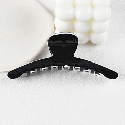 Black PVC Large Claw Hair Clips, for Women Girls Thick Hair, Black, 50x125mm