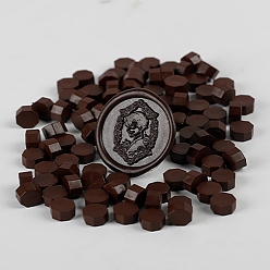 Coconut Brown Sealing Wax Particles, for Retro Seal Stamp, Octagon, Coconut Brown, Package Bag Size: 114x67mm, about 100pcs/bag