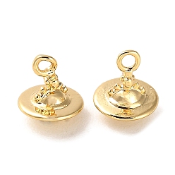 Real 18K Gold Plated Rack Plating Brass Planet Charms, Saturn, Real 18K Gold Plated, 10.5x9mm, Hole: 1.6mm