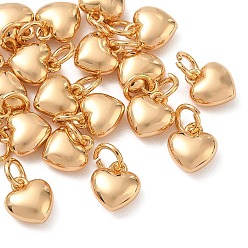 Echt 18 k vergoldet Shegrace Messinganhänger, Herzanhänger, Nickel frei, echt 18 k vergoldet, 8.5x7.5x4 mm, Bohrung: 3.5 mm