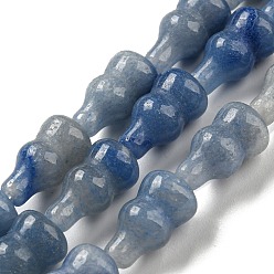 Blue Aventurine Natural Blue Aventurine Beads Strands, Gourd, 13.5~14.5x8~8.5mm, Hole: 1mm, about 26pcs/strand, 14.96''(38cm)
