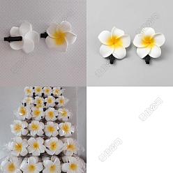 Желтый 30шт. 3 заколки для волос в виде искусственных цветов франжипани из пенопласта, крокодиловые заколки, желтые, 58x40~60 мм, 10 шт / стиль