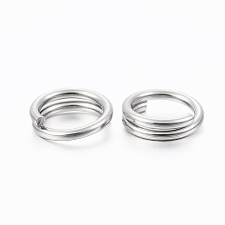 Stainless Steel Color 304 Stainless Steel Split Rings, Double Loops Jump Rings, Stainless Steel Color, 5x1mm, about 4mm inner diameter